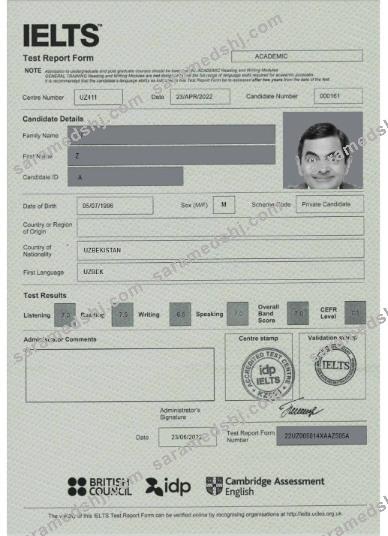 United Kingdom Ielts report form